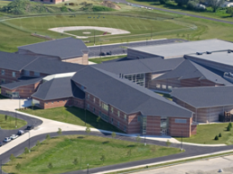 Drone Footage Rogers High School Toledo Ohio Exterior